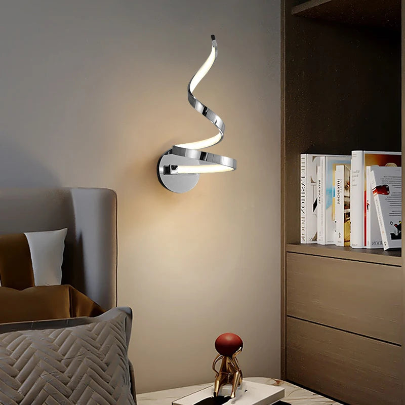 Modern LED Spiral Wall Lamp