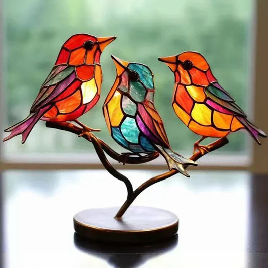 Acrylic Bird Branch Desktop Ornament