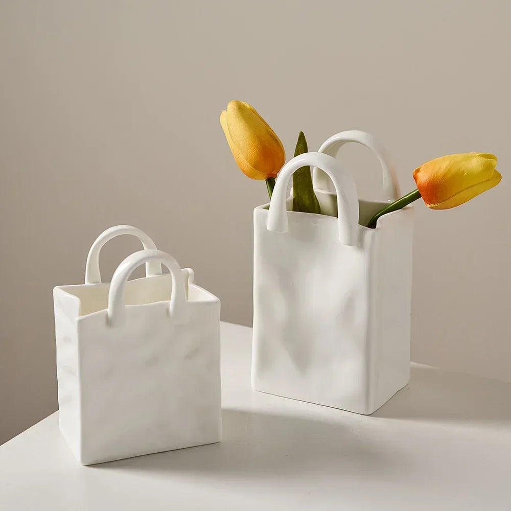 Modern Handbag Ceramic Vase Decor