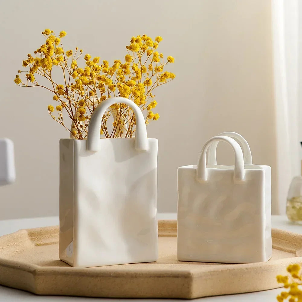 Modern Handbag Ceramic Vase Decor
