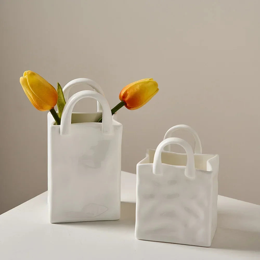 Modern Handbag Ceramic Vase Decor