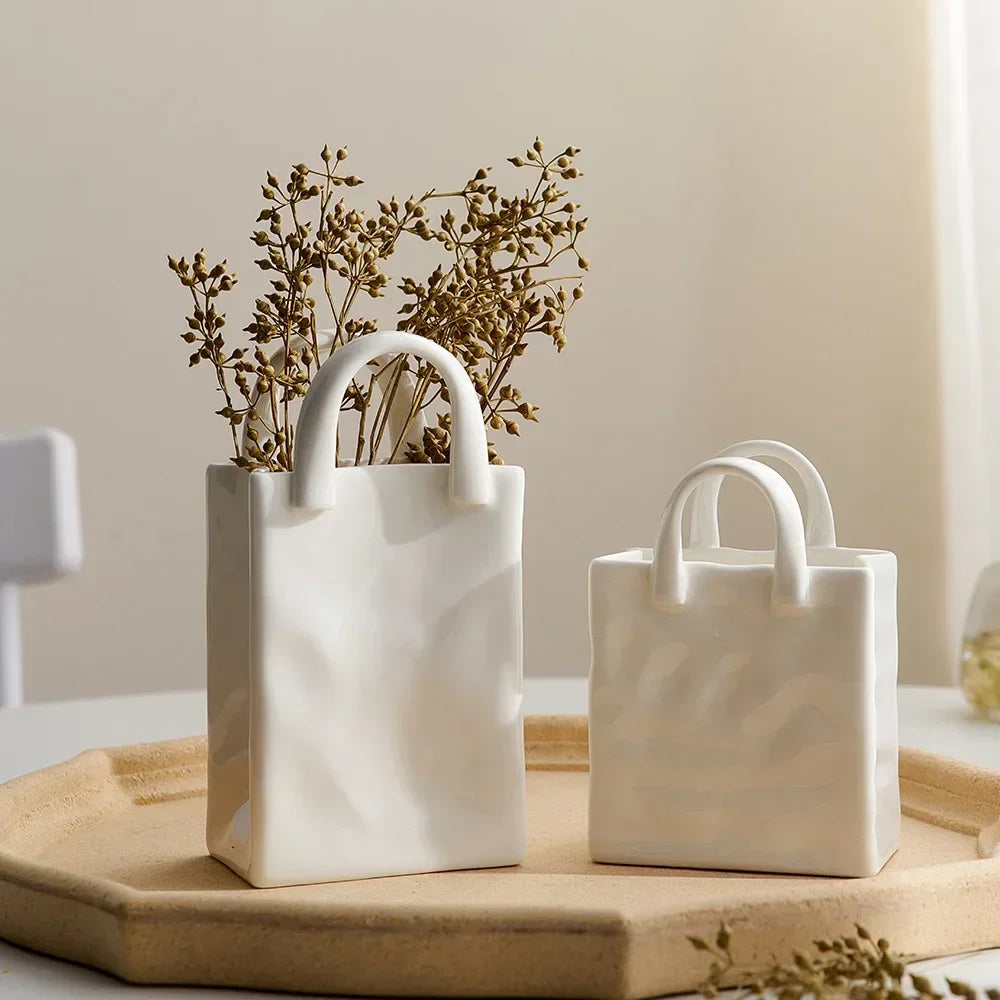 Modern Handbag Ceramic Vase Decor