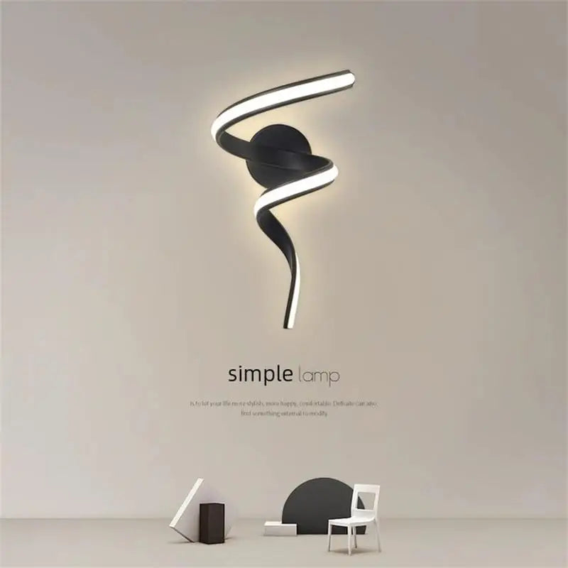 Modern LED Spiral Wall Lamp