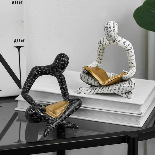 Nordic Abstract Resin Thinker Sculpture