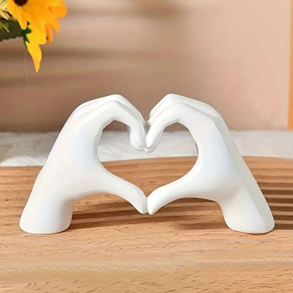 Resin Love Gesture Sculpture Ornament
