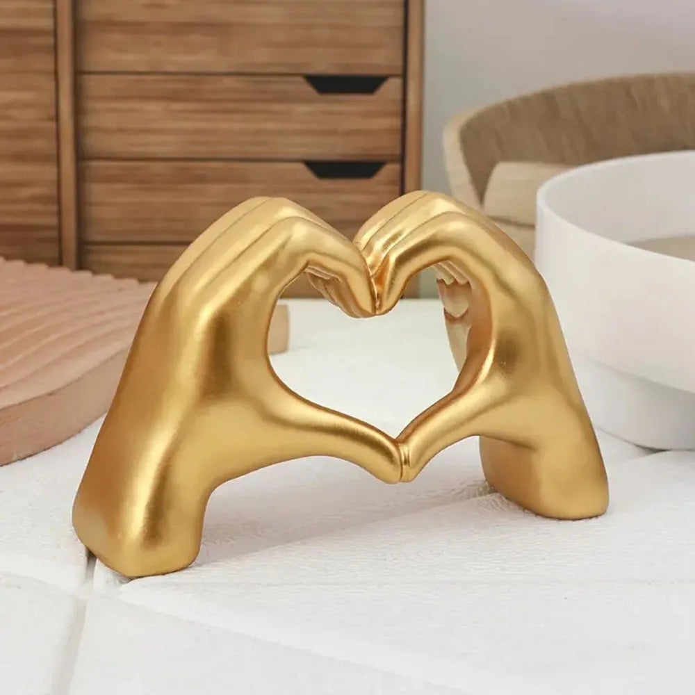 Resin Love Gesture Sculpture Ornament