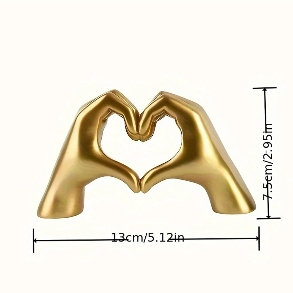 Resin Love Gesture Sculpture Ornament