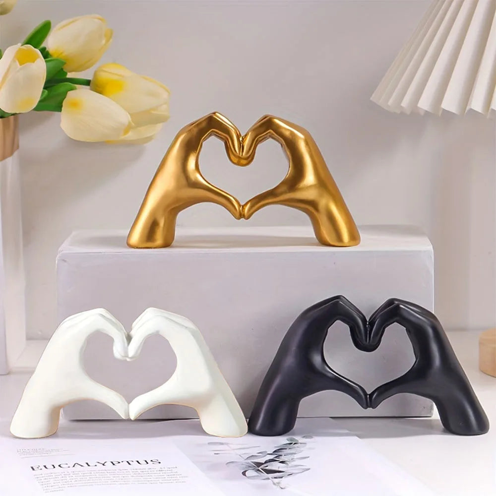 Resin Love Gesture Sculpture Ornament