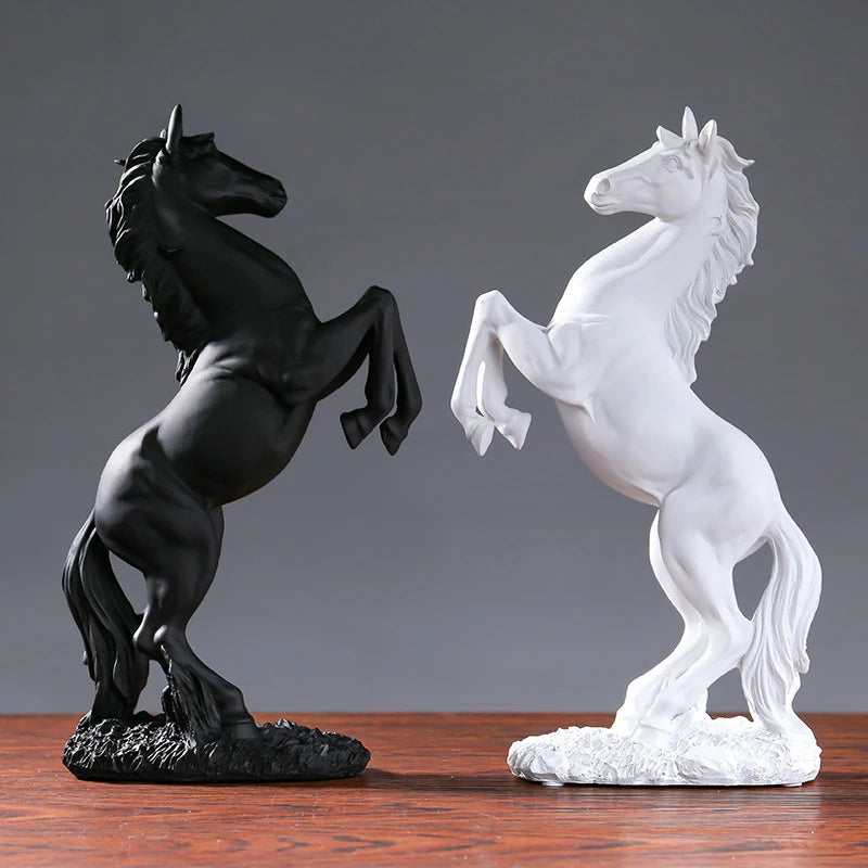 Resin Golden Black Horse Sculpture