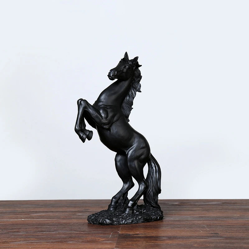 Resin Golden Black Horse Sculpture