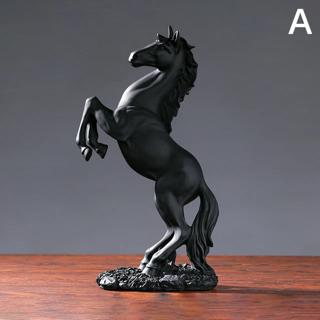 Resin Golden Black Horse Sculpture
