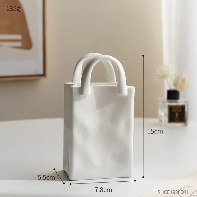 Modern Handbag Ceramic Vase Decor